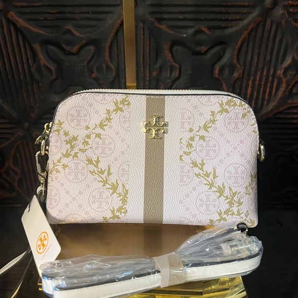 Tory Burch Olive Green & Light Purple Wristlet w/ Long Crossbody Strap NWT - Picture 7 of 15